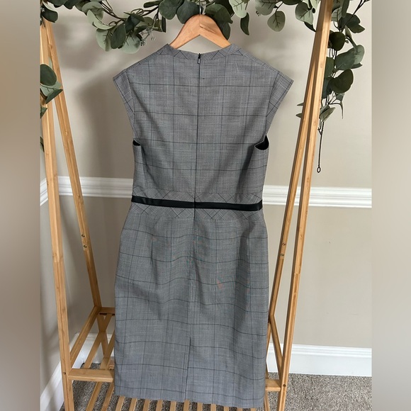 NWOT Karen Millen Grey and Black Tweed Midi Office Dress - Picture 4 of 10